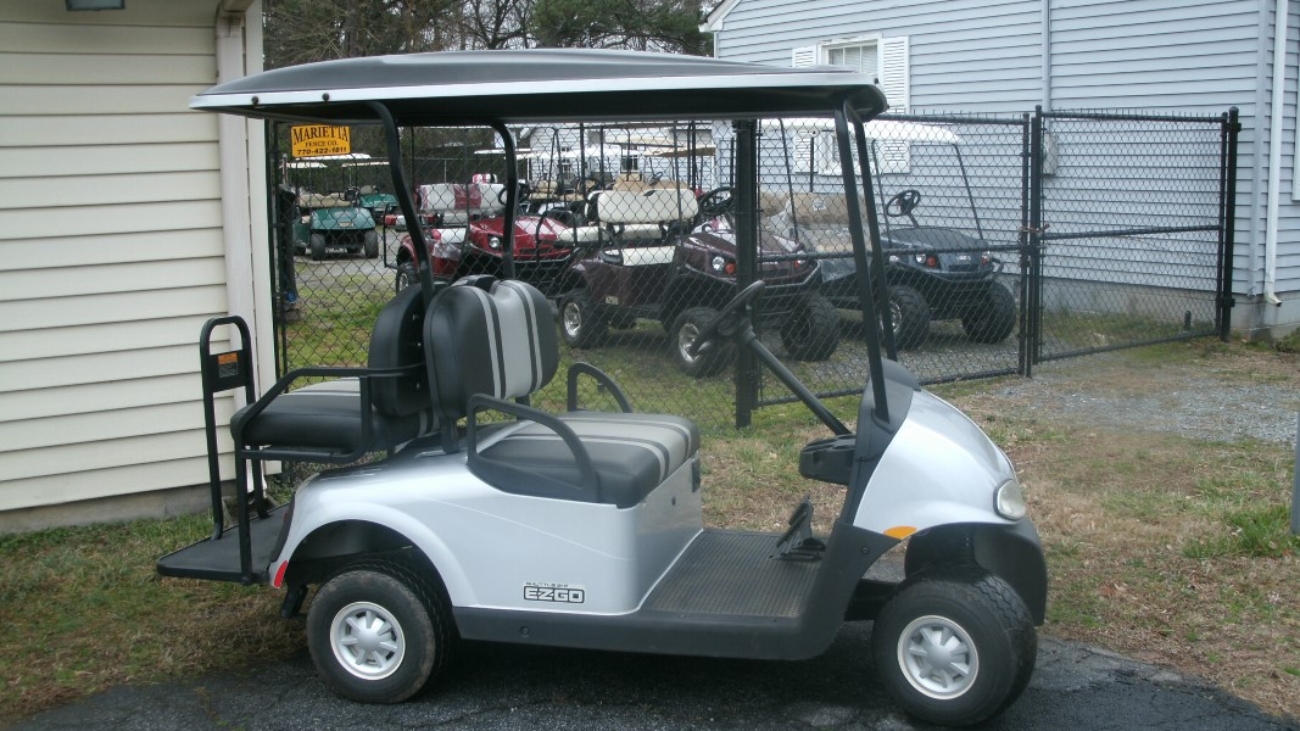 Gray EZGO golf cart for rent at Golf Carts Atlanta